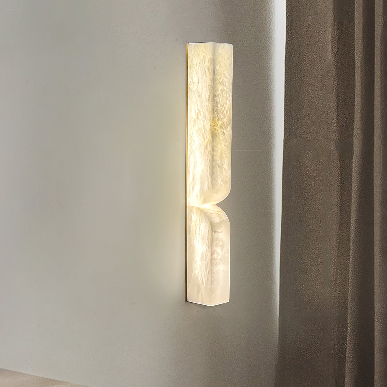 Lunaris Alabaster Rectangular Wall Lamp-Neutral Decor