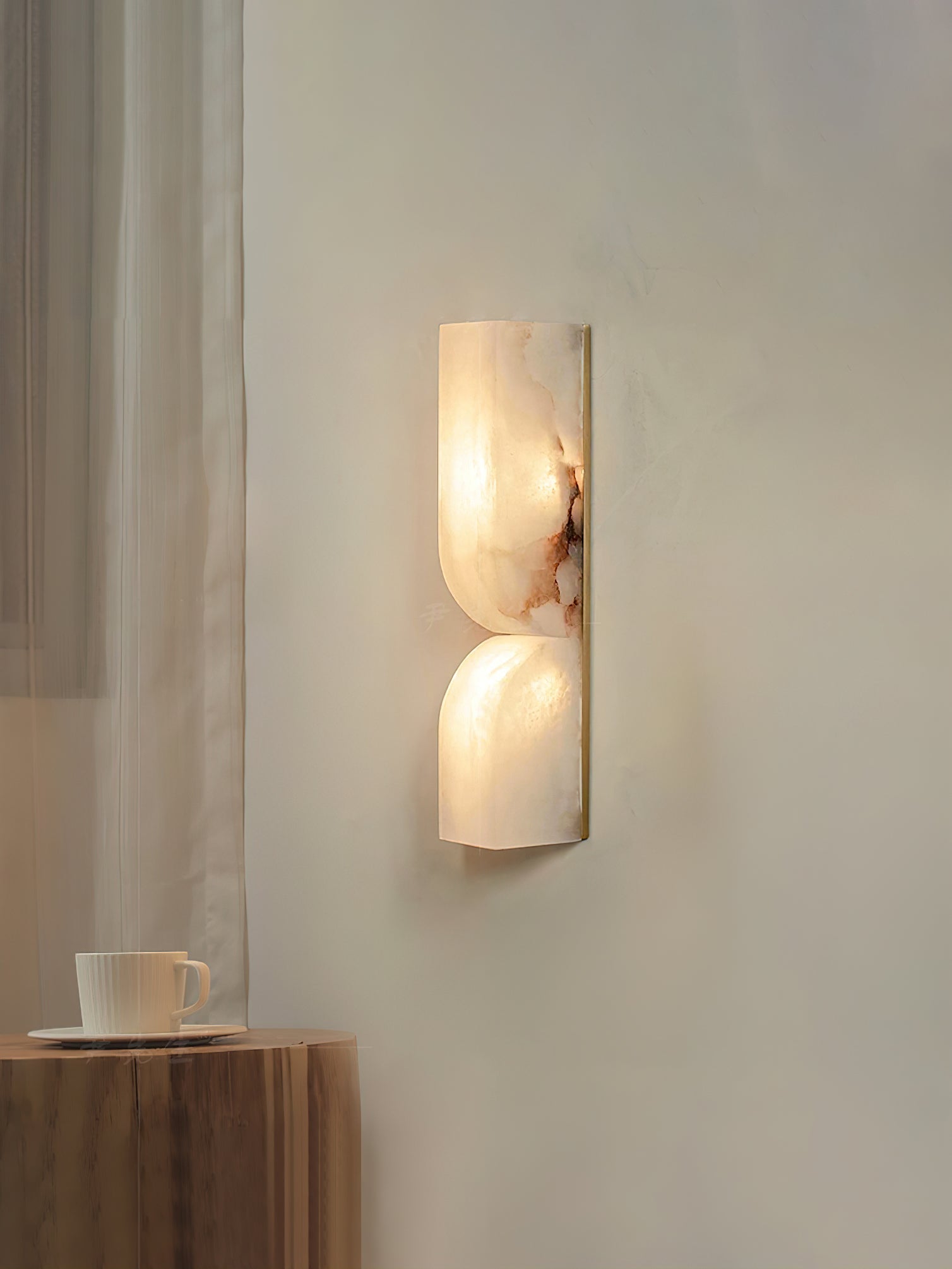 Lena Minimalist Alabaster Wall Light-Neutral Decor