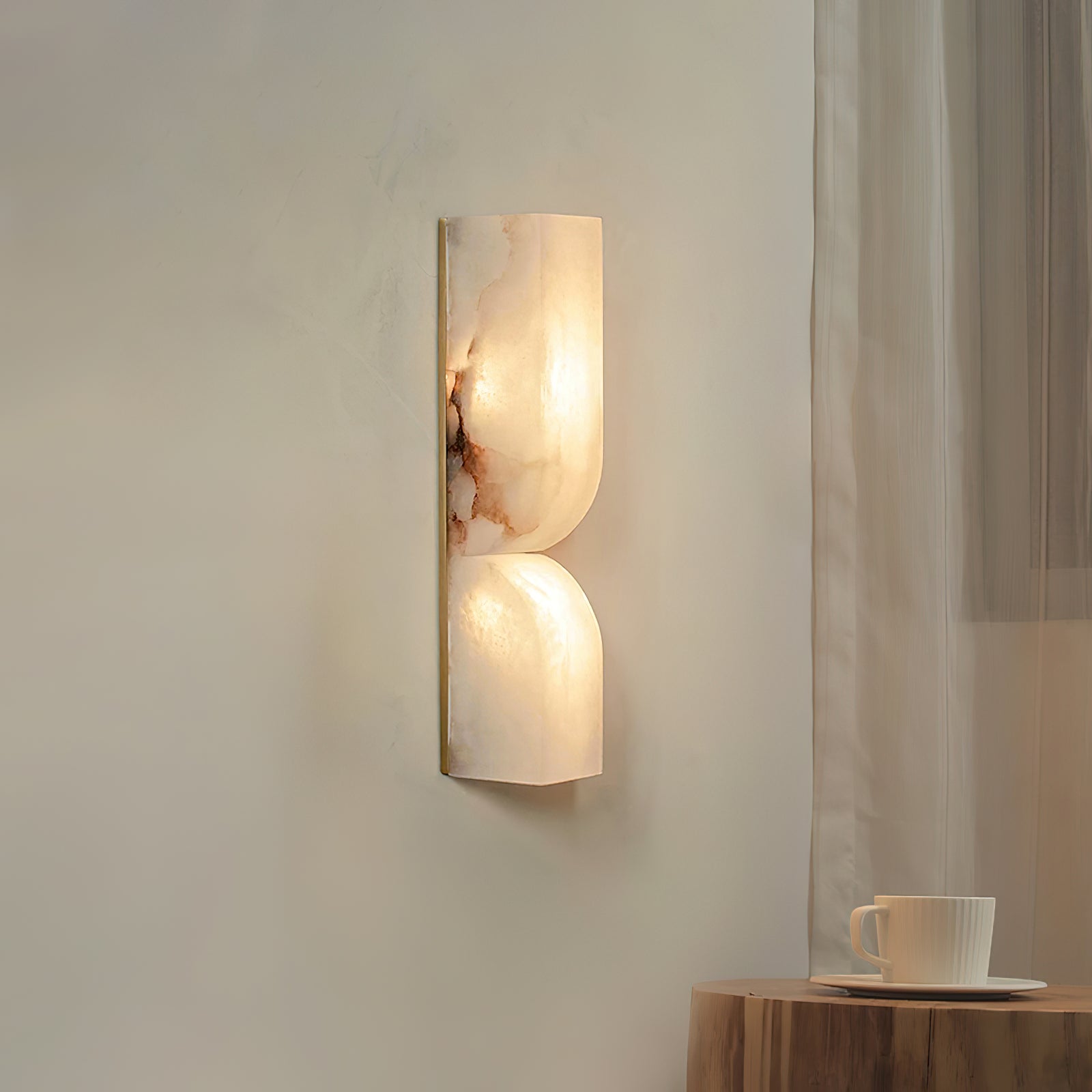 Lena Minimalist Alabaster Wall Light-Neutral Decor