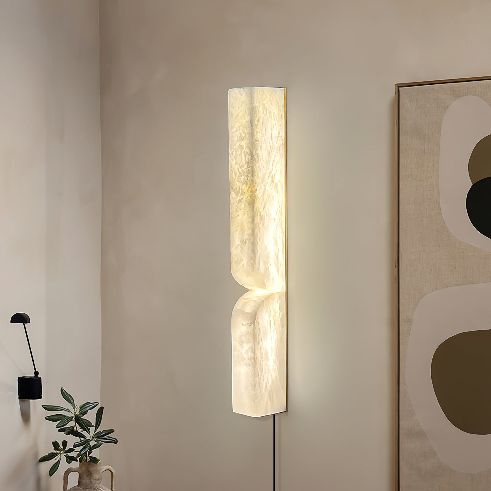 Lena Minimalist Alabaster Wall Light-Neutral Decor