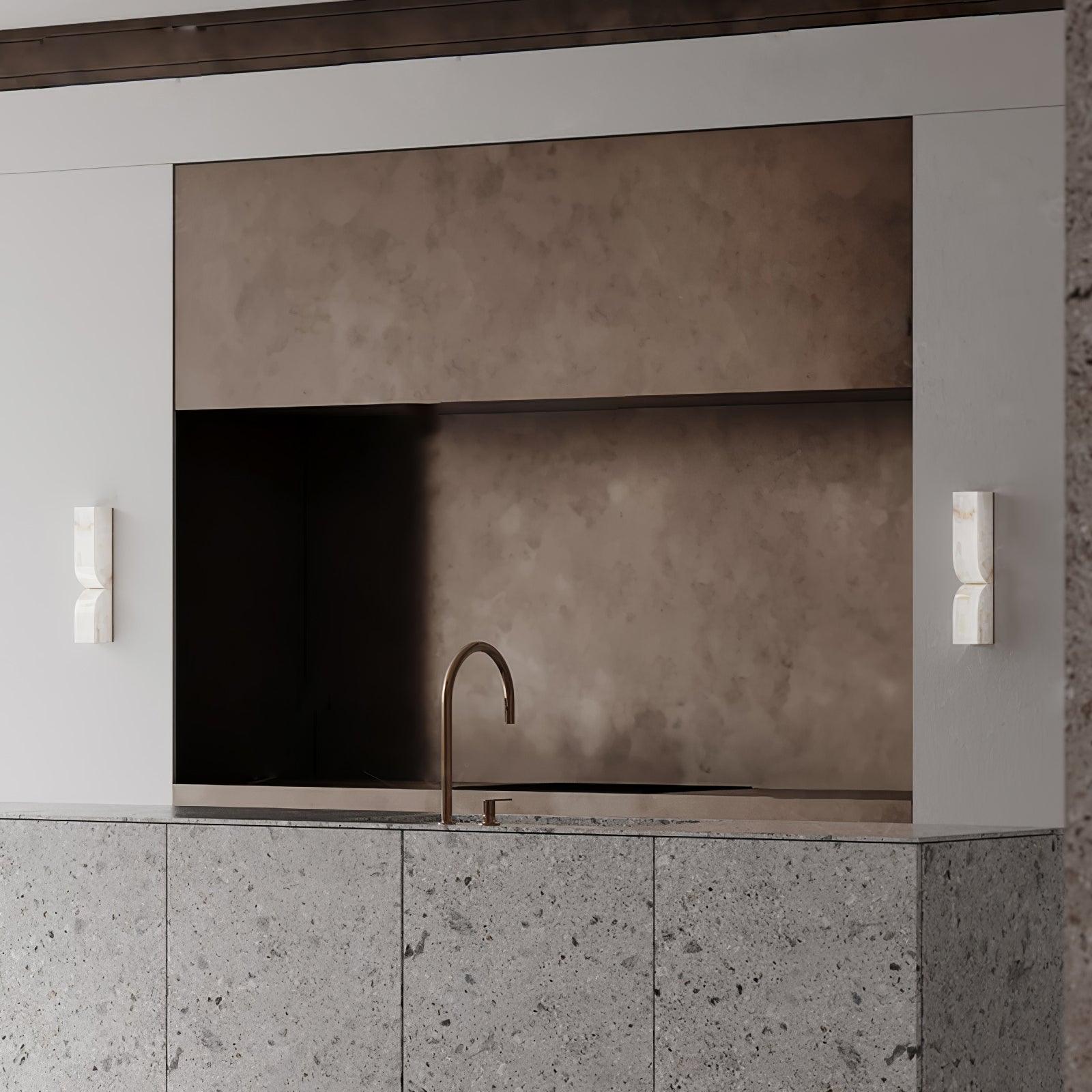 Lena Minimalist Alabaster Wall Light-Neutral Decor