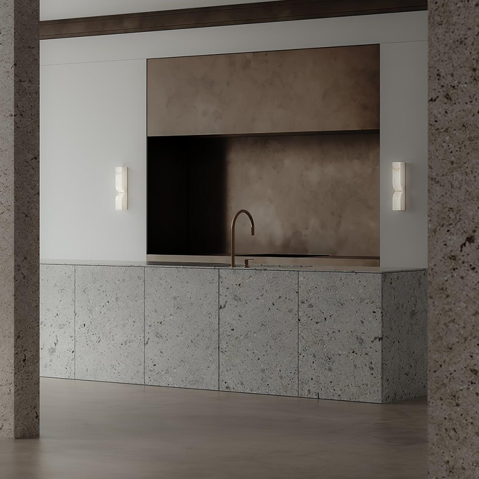 Lena Minimalist Alabaster Wall Light-Neutral Decor