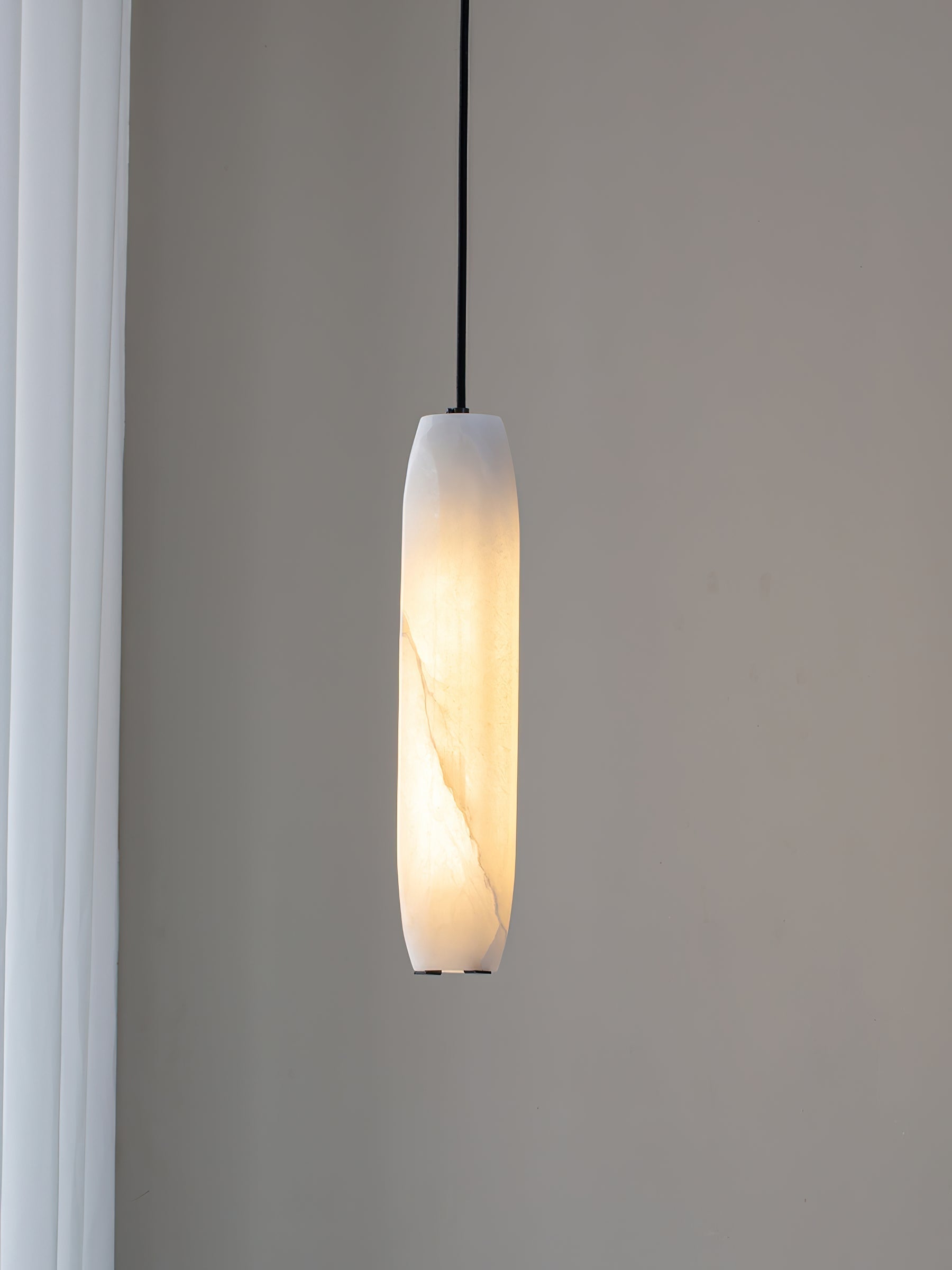 Orven Flute Modern Minimalist Alabaster Pendant Light-Neutral Decor