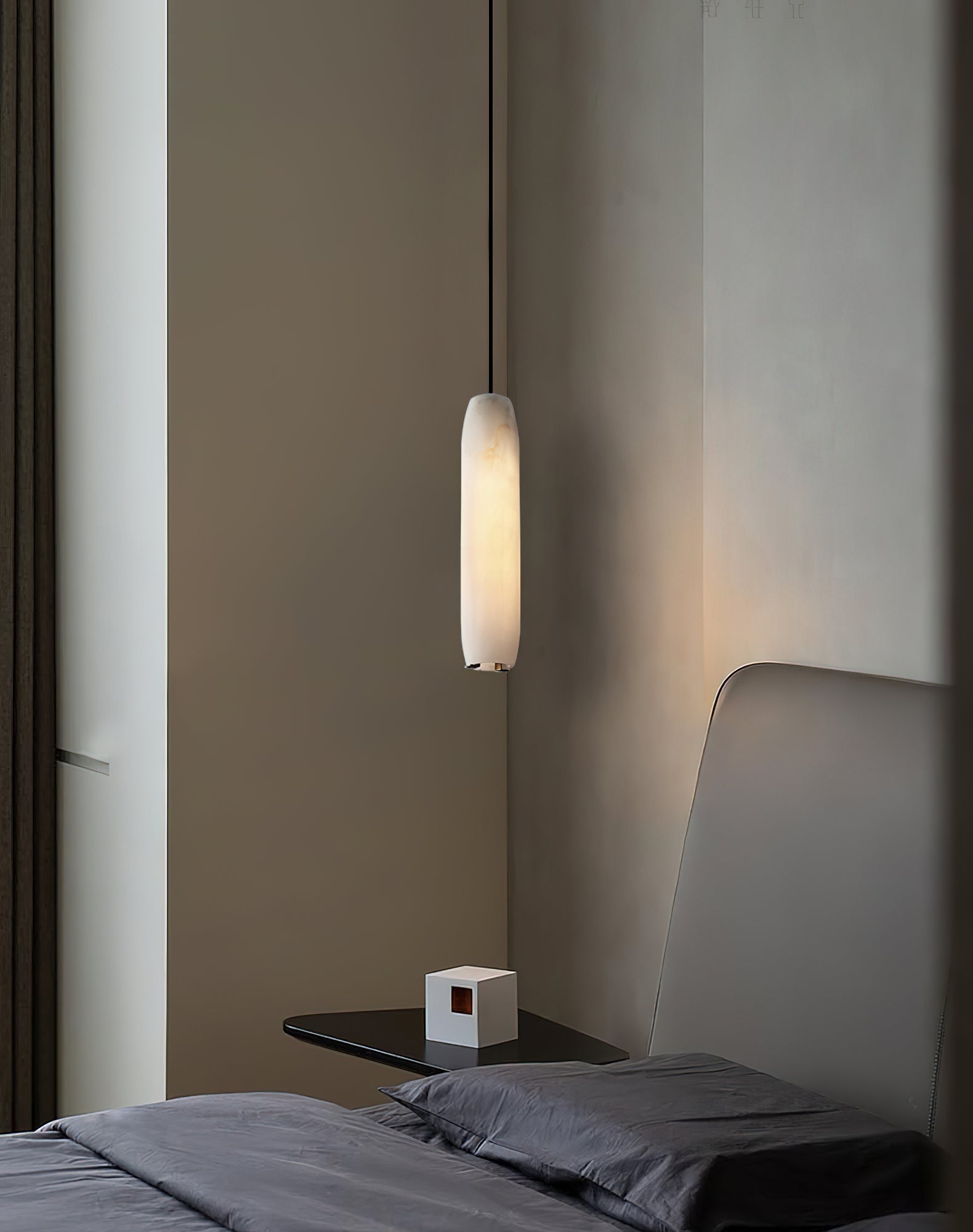 Orven Flute Modern Minimalist Alabaster Pendant Light-Neutral Decor