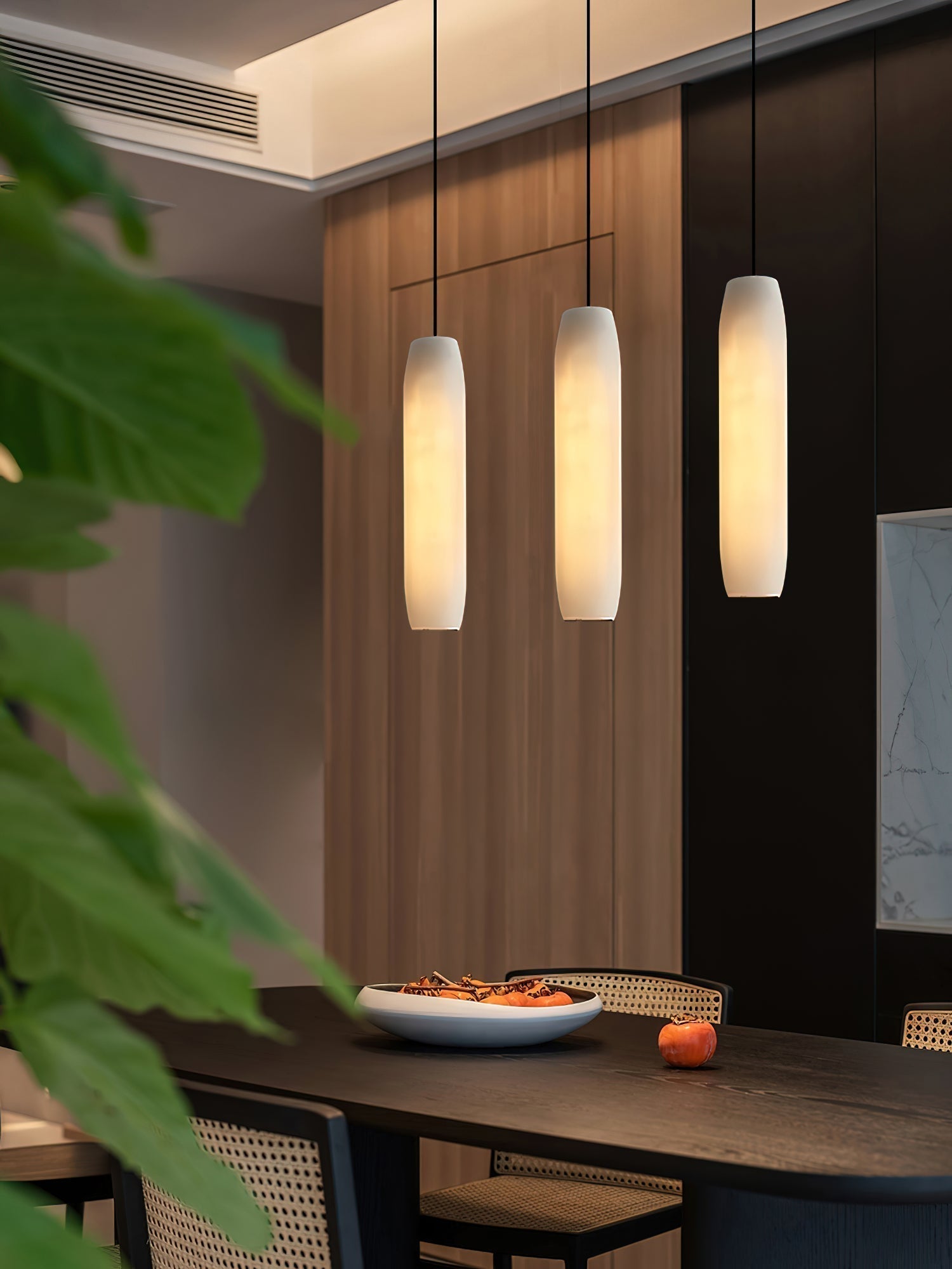 Orven Flute Modern Minimalist Alabaster Pendant Light-Neutral Decor