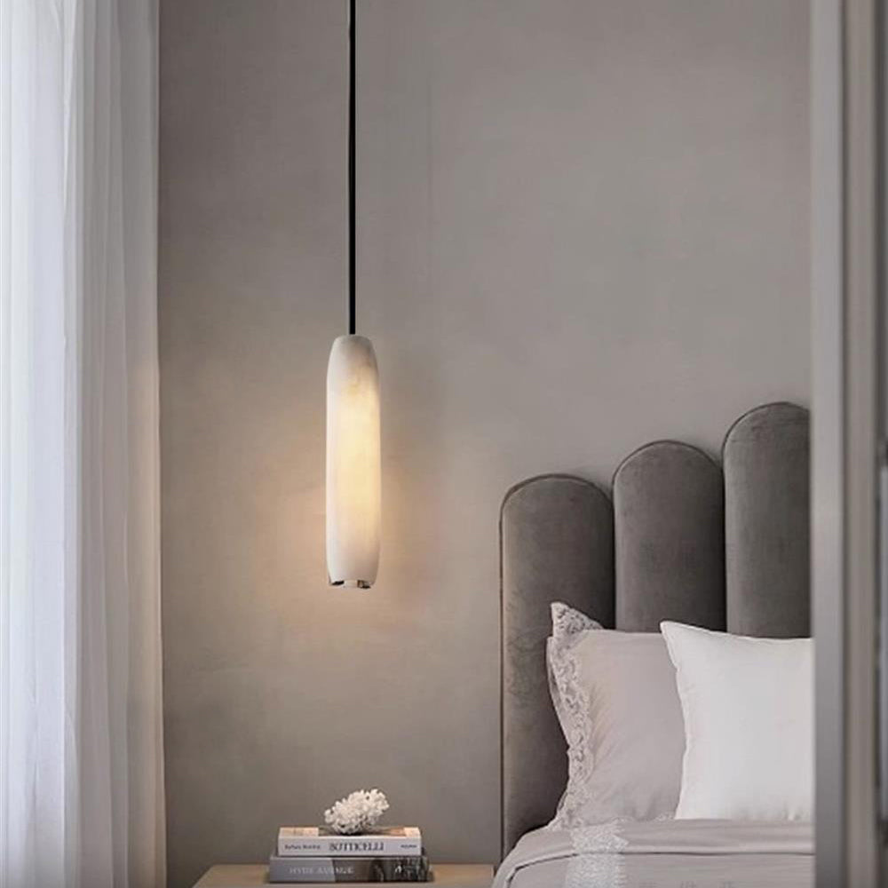 Orven Flute Modern Minimalist Alabaster Pendant Light-Neutral Decor