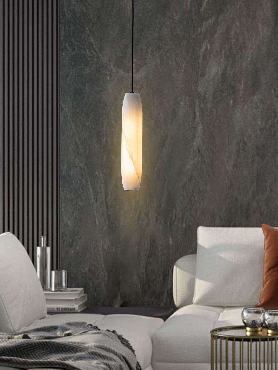 Orven Flute Modern Minimalist Alabaster Pendant Light-Neutral Decor