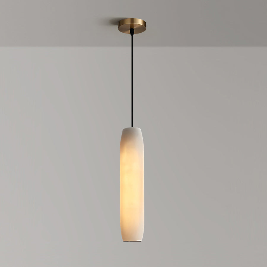 Orven Flute Modern Minimalist Alabaster Pendant Light-Neutral Decor