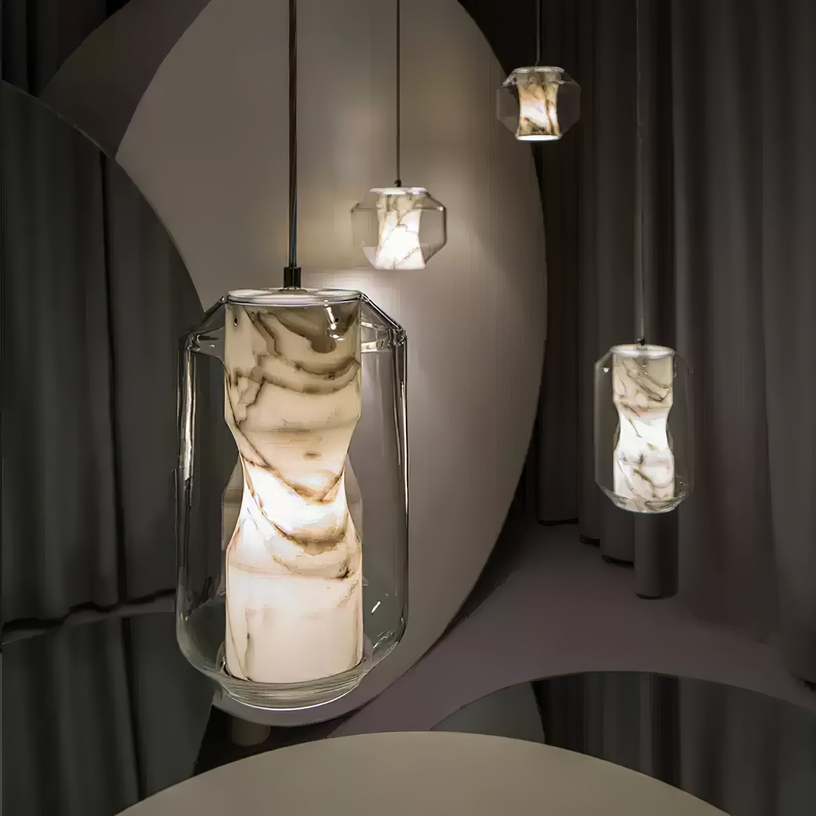 Elaris Alabaster Pendant Light-Neutral Decor