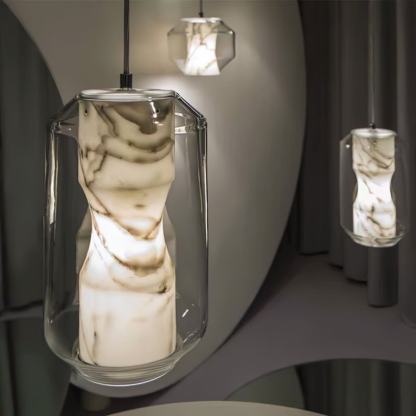 Elaris Alabaster Pendant Light-Neutral Decor