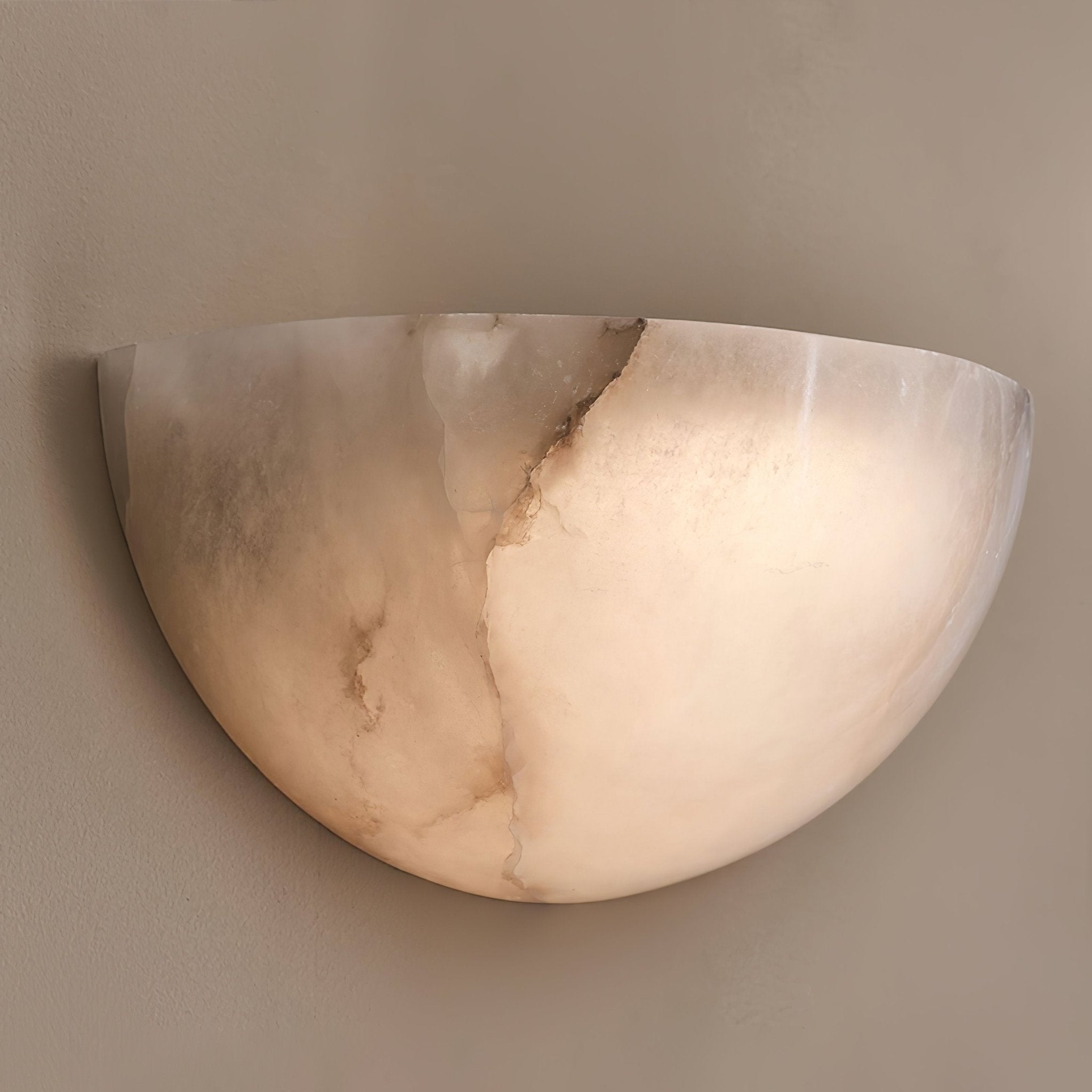 Cora Half-moon Alabaster Wall Light-Neutral Decor