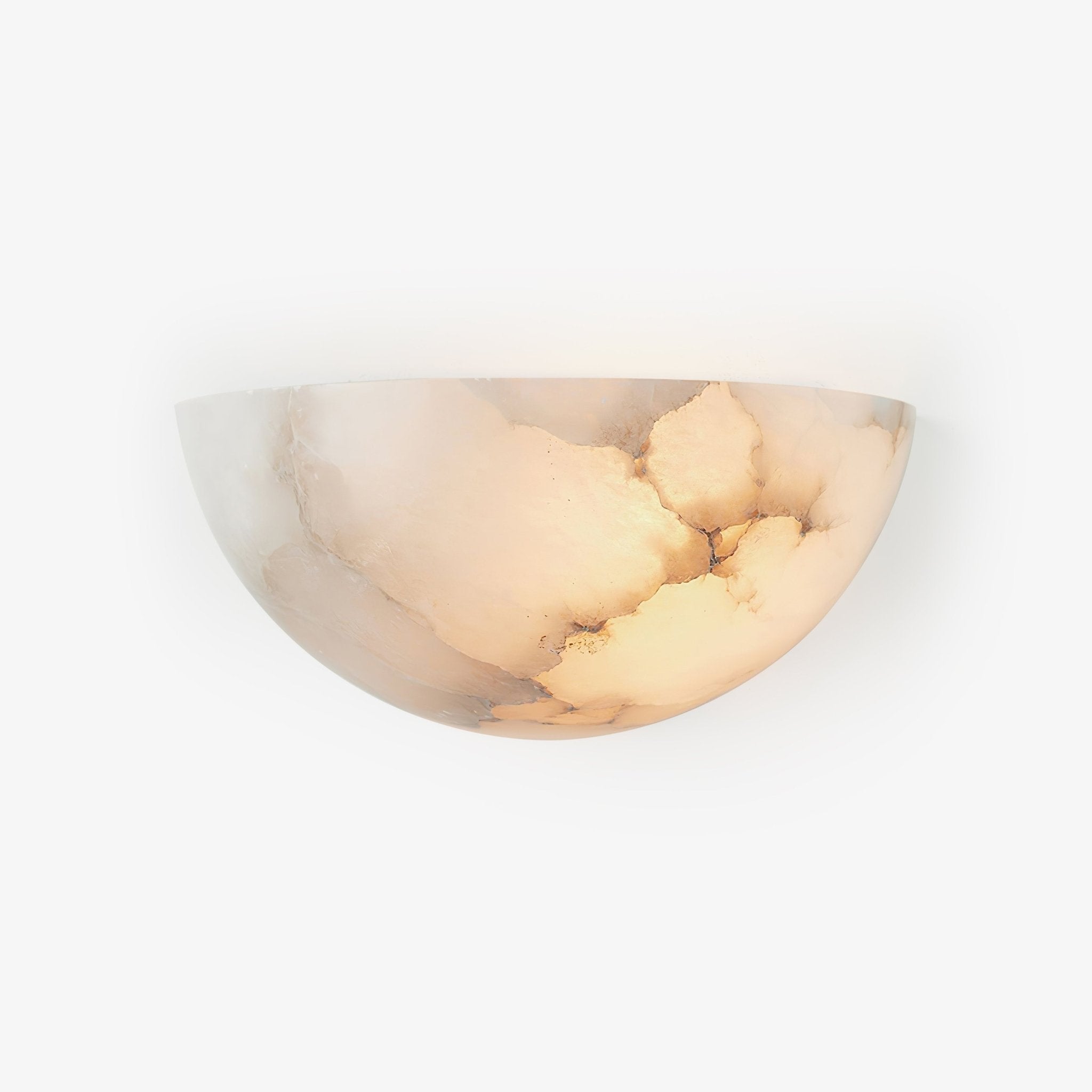 Cora Half-moon Alabaster Wall Light-Neutral Decor