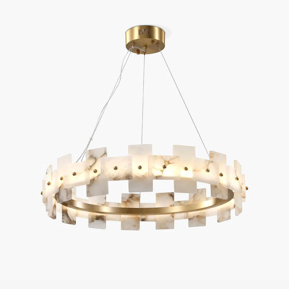 Kivren Alabaster Chandelier Light-Neutral Decor