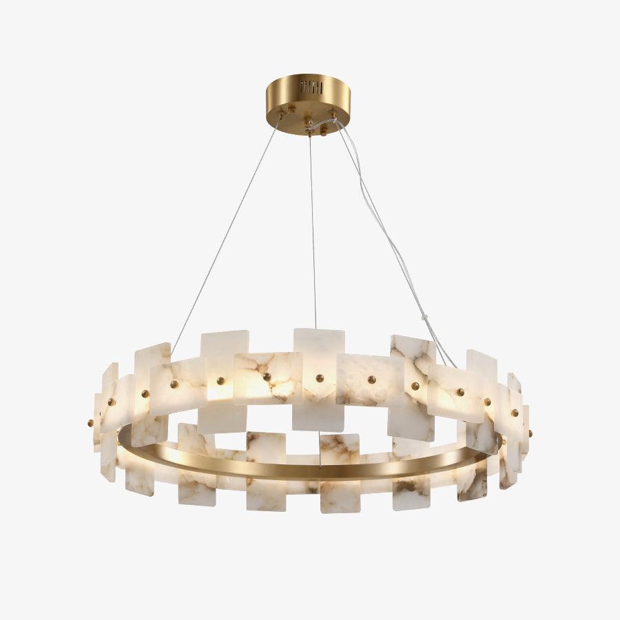 Kivren Alabaster Chandelier Light-Neutral Decor