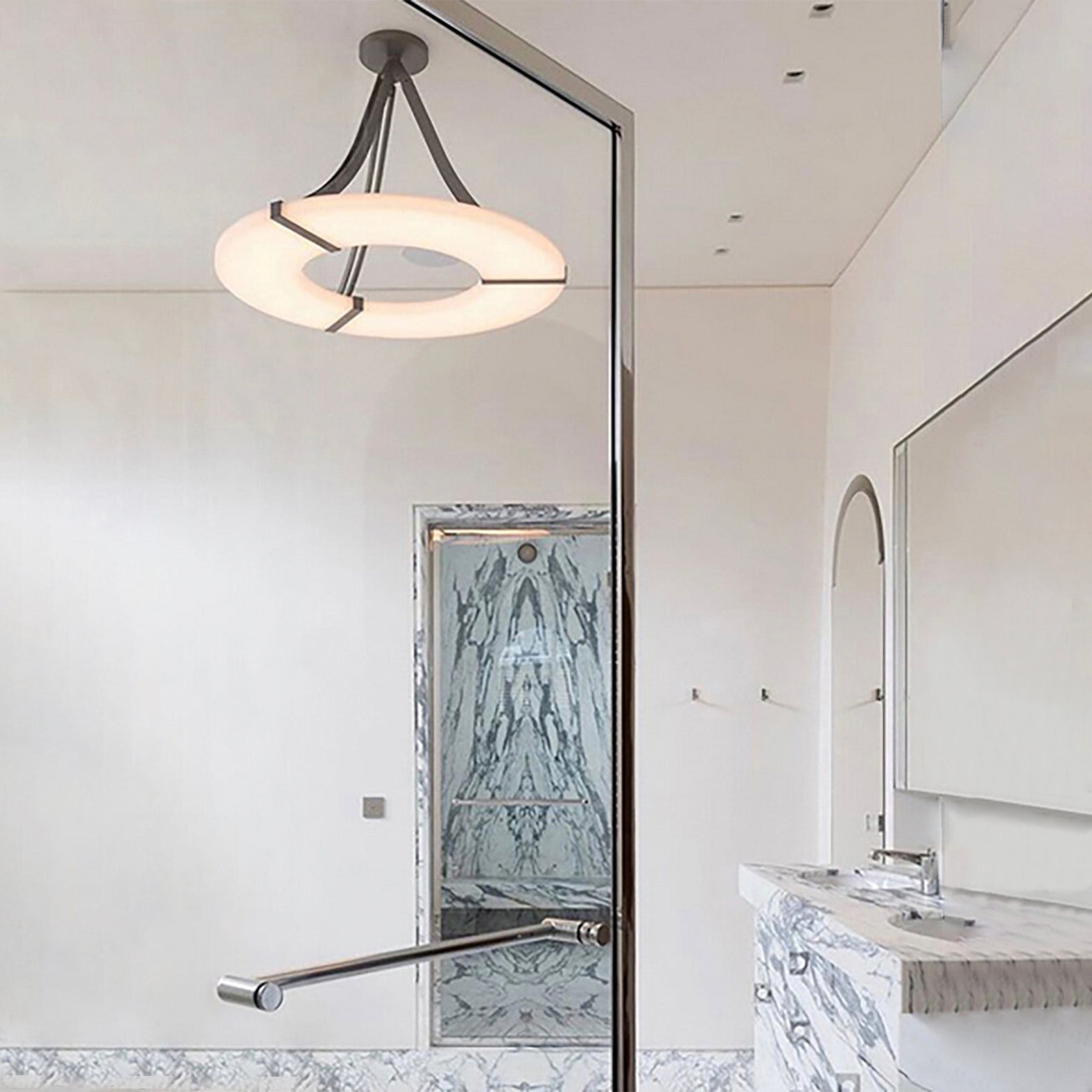 Faelor Alabaster Ring Pendant Light-Neutral Decor