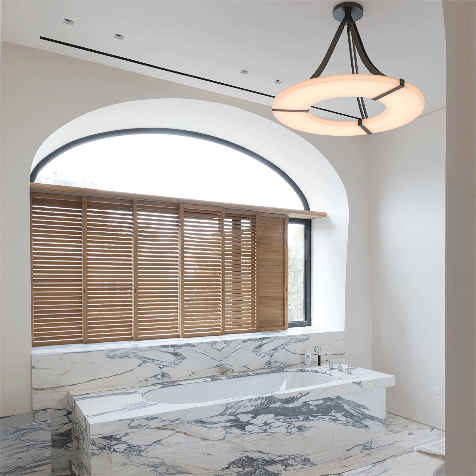 Faelor Alabaster Ring Pendant Light-Neutral Decor
