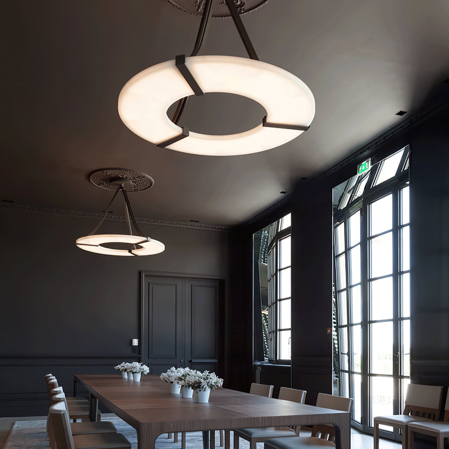 Faelor Alabaster Ring Pendant Light-Neutral Decor