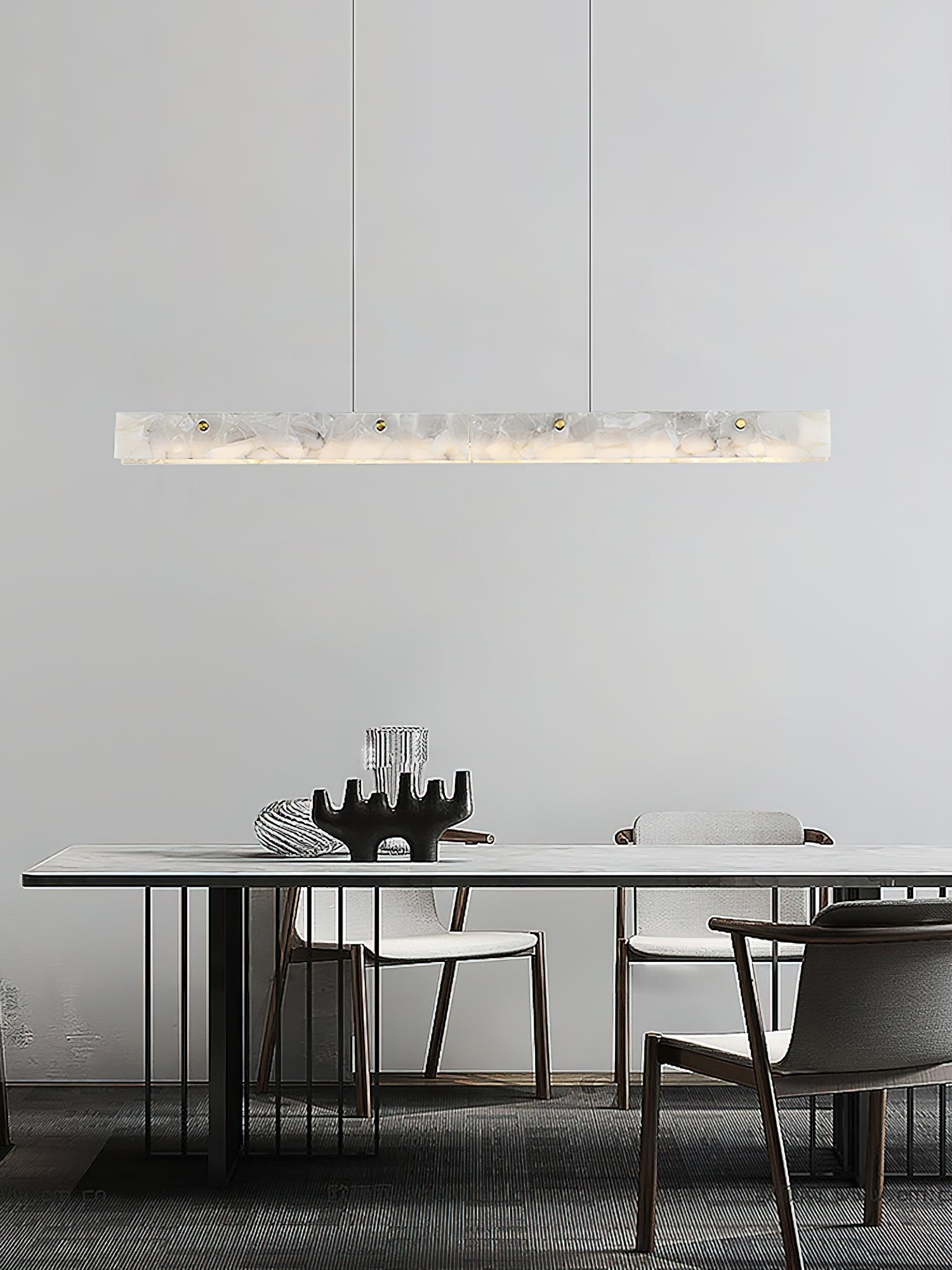 Vexor LED Modern Linear Alabaster Pendant Light-Neutral Decor