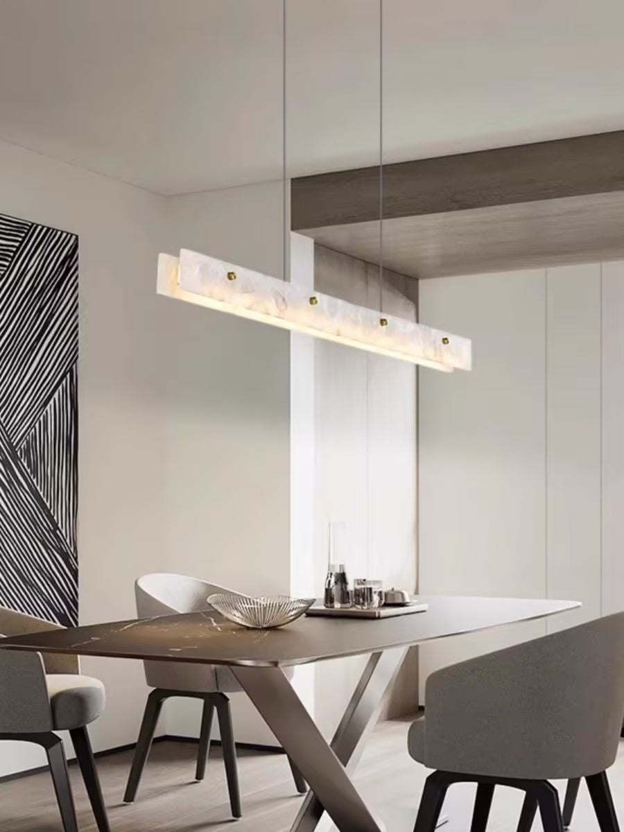 Vexor LED Modern Linear Alabaster Pendant Light-Neutral Decor