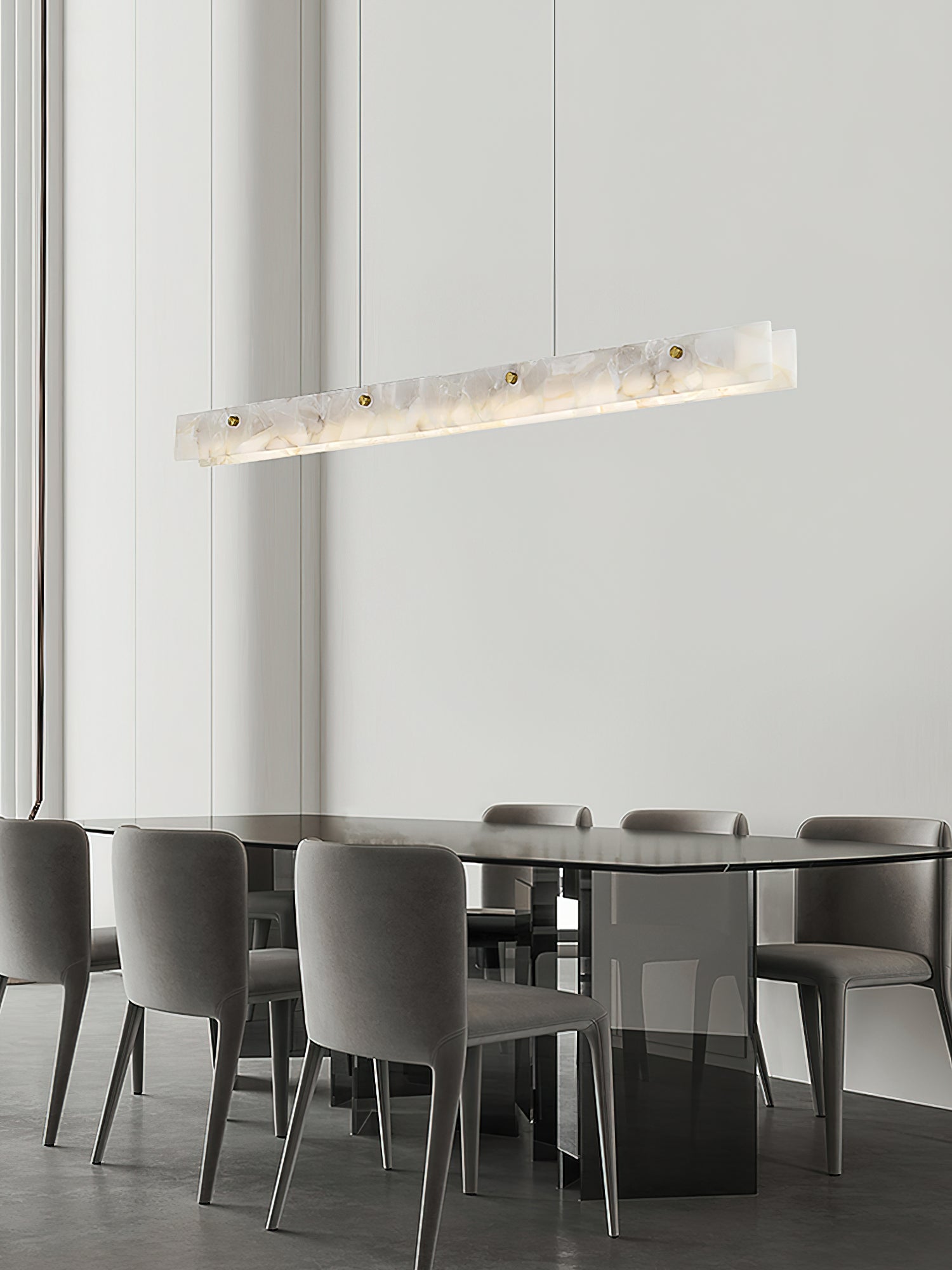 Ljomuvye LED Modern Linear Alabaster Pendant Light