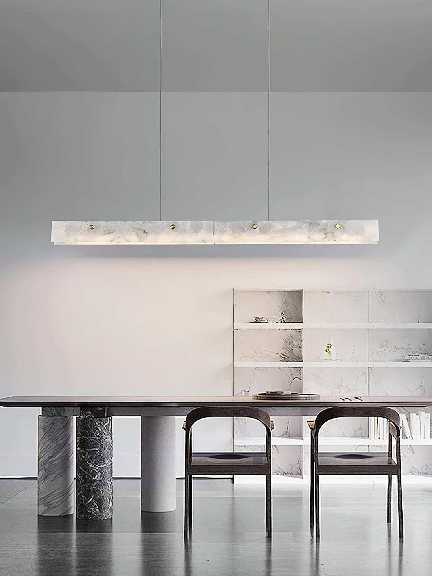 Vexor LED Modern Linear Alabaster Pendant Light-Neutral Decor