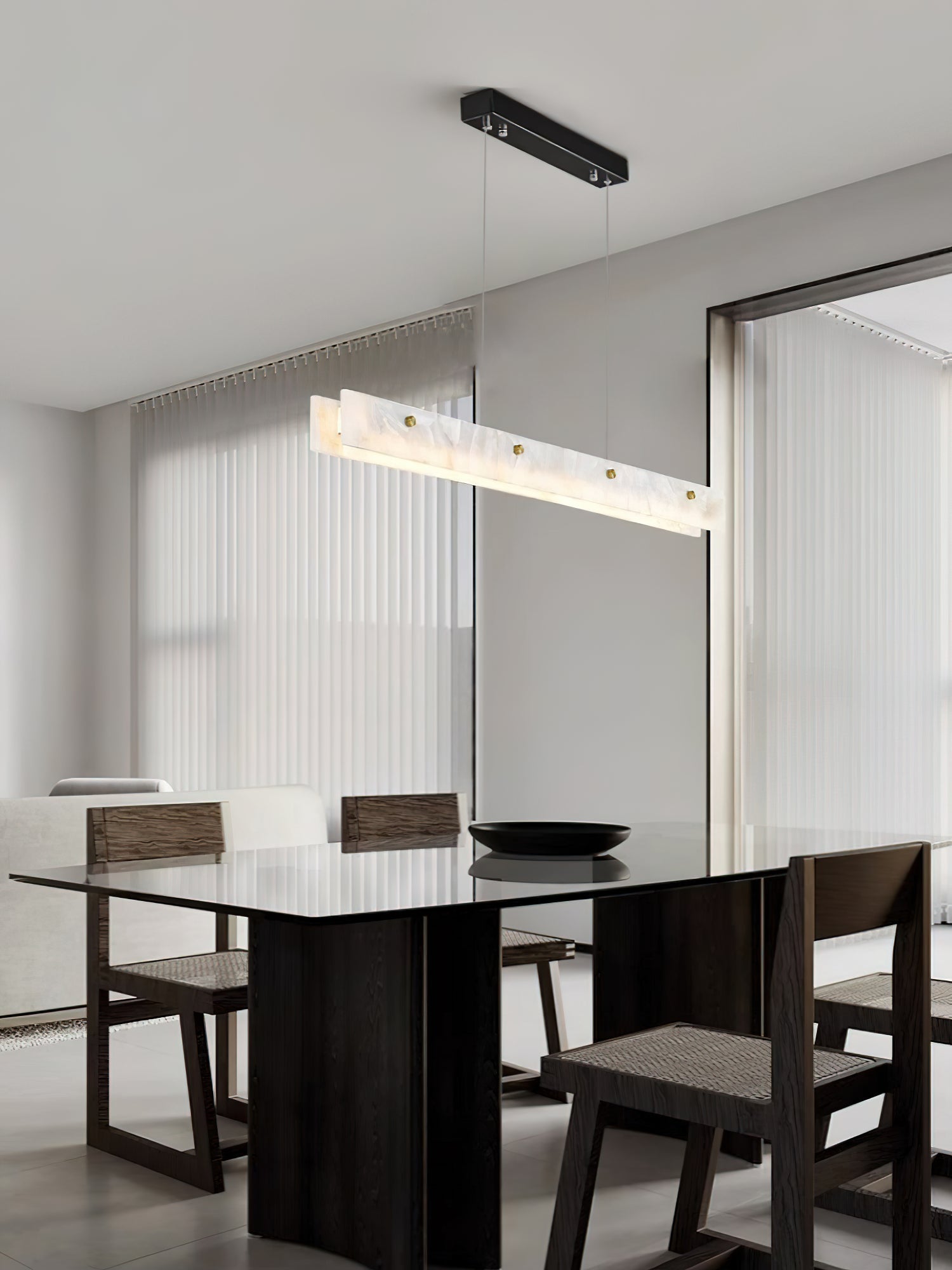 Vexor LED Modern Linear Alabaster Pendant Light-Neutral Decor