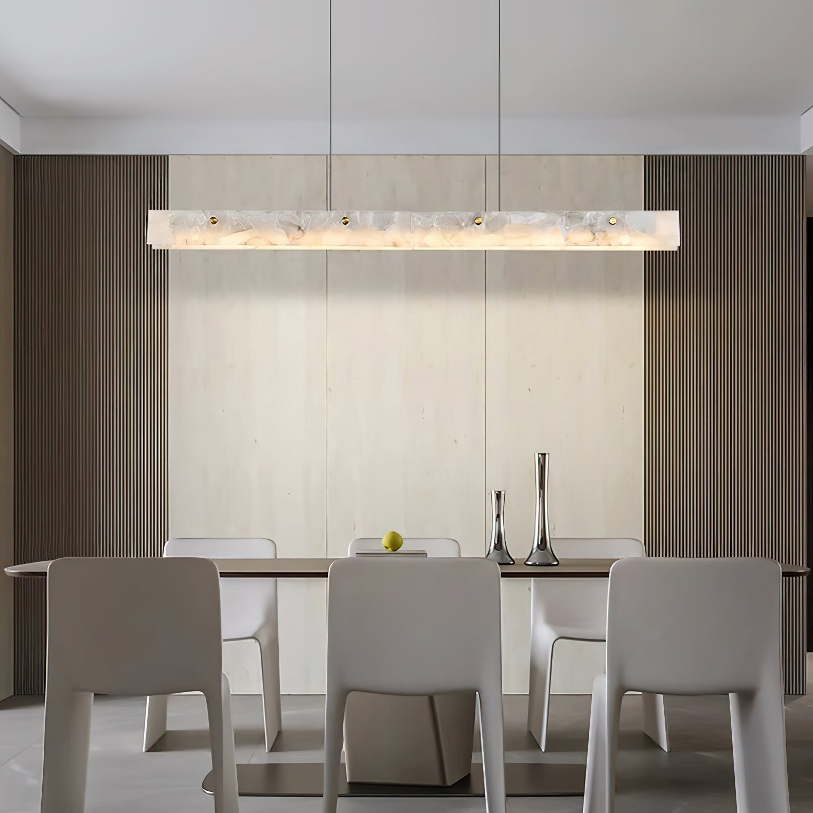 Vexor LED Modern Linear Alabaster Pendant Light-Neutral Decor
