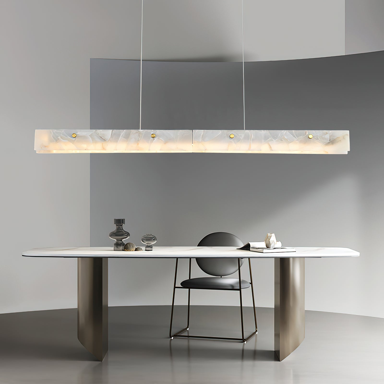 Vexor LED Modern Linear Alabaster Pendant Light-Neutral Decor