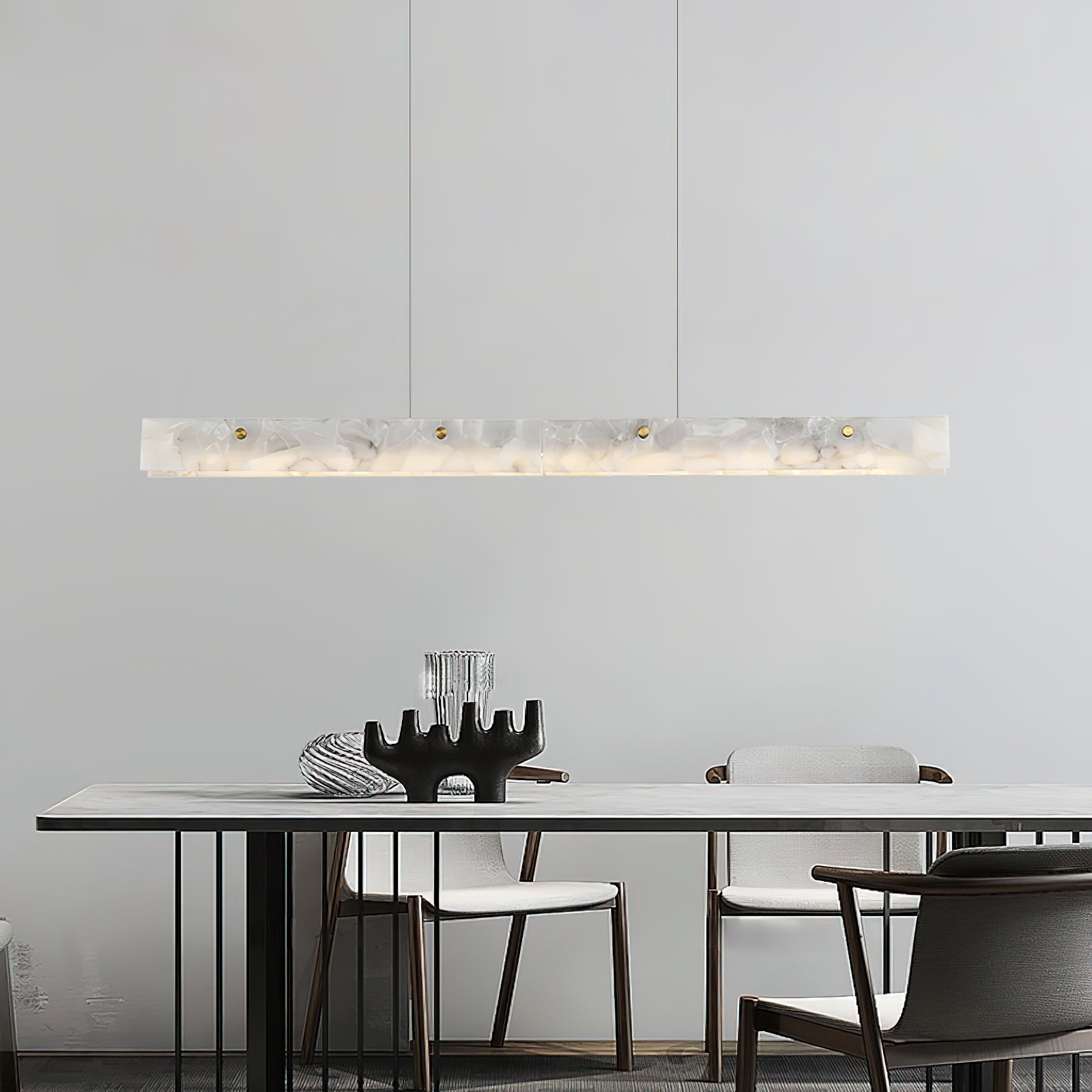 Vexor LED Modern Linear Alabaster Pendant Light-Neutral Decor