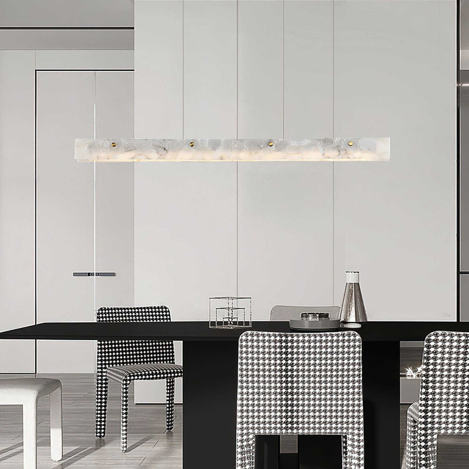 Ljomuvye LED Modern Linear Alabaster Pendant Light