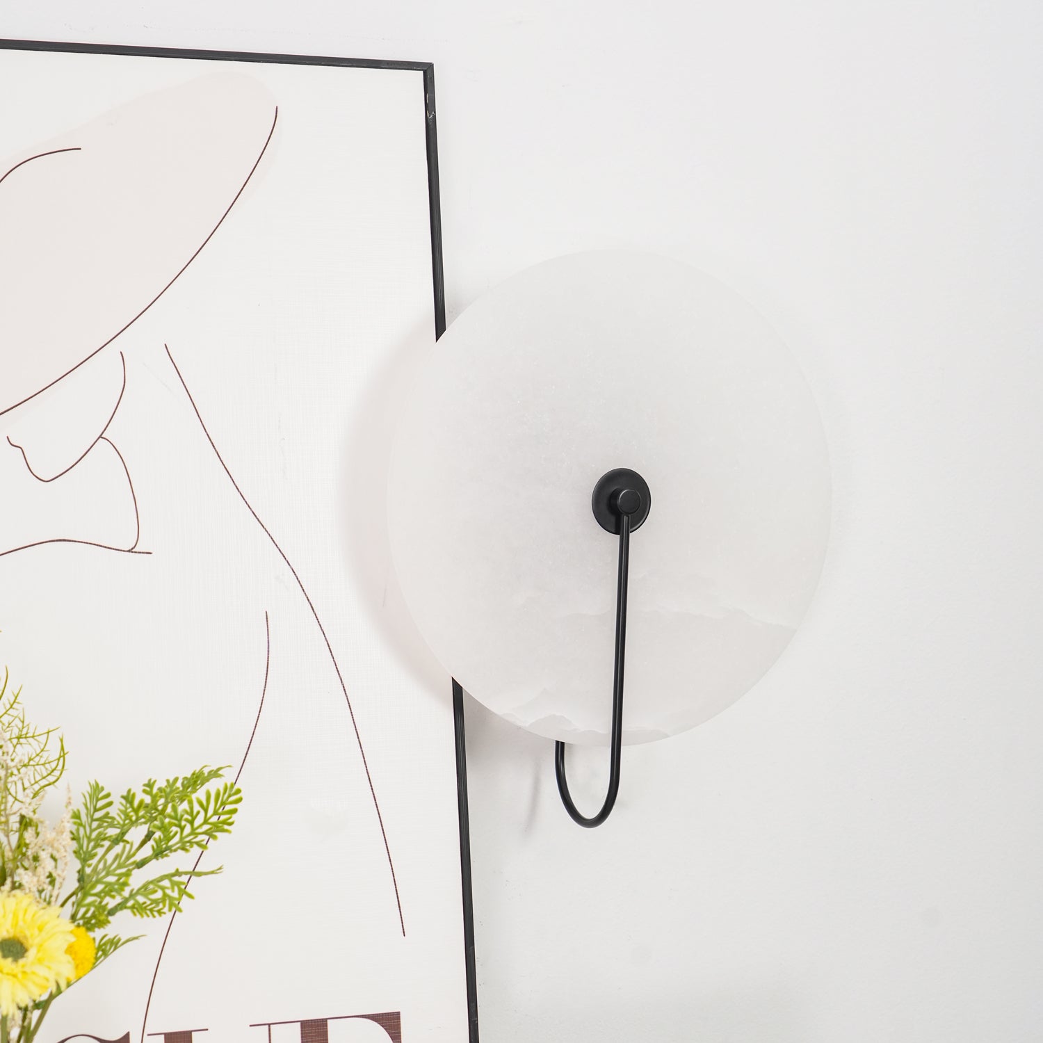 Elaris Alabaster Globe Wall Lamp-Neutral Decor