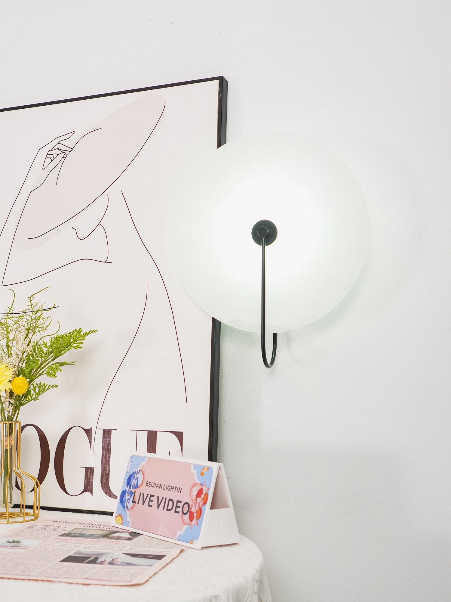Elaris Alabaster Globe Wall Lamp-Neutral Decor