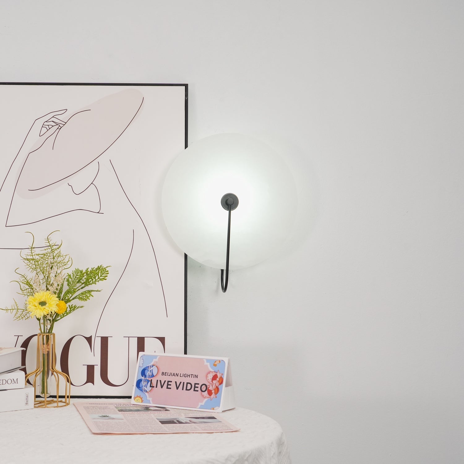 Elaris Alabaster Globe Wall Lamp-Neutral Decor