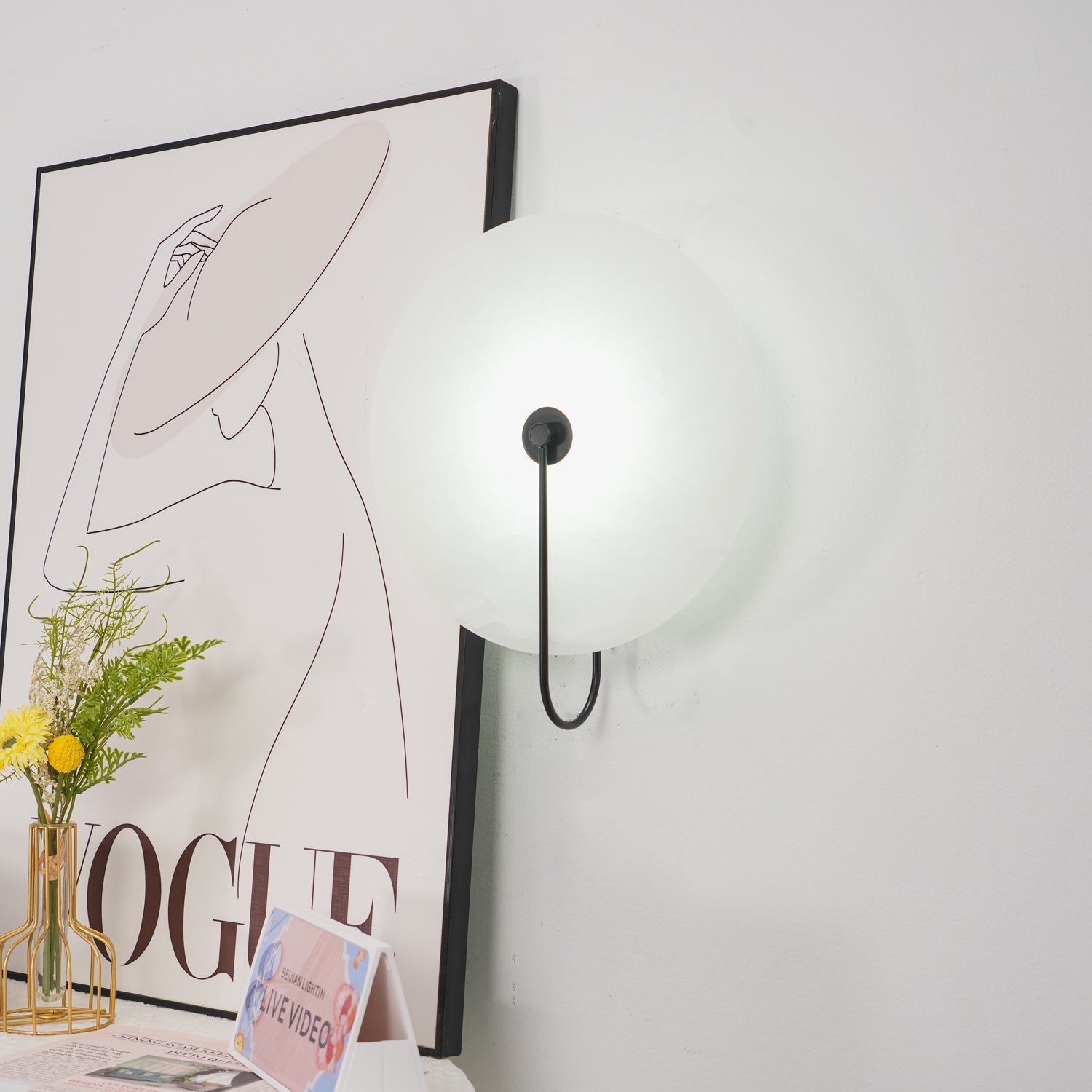 Elaris Alabaster Globe Wall Lamp-Neutral Decor
