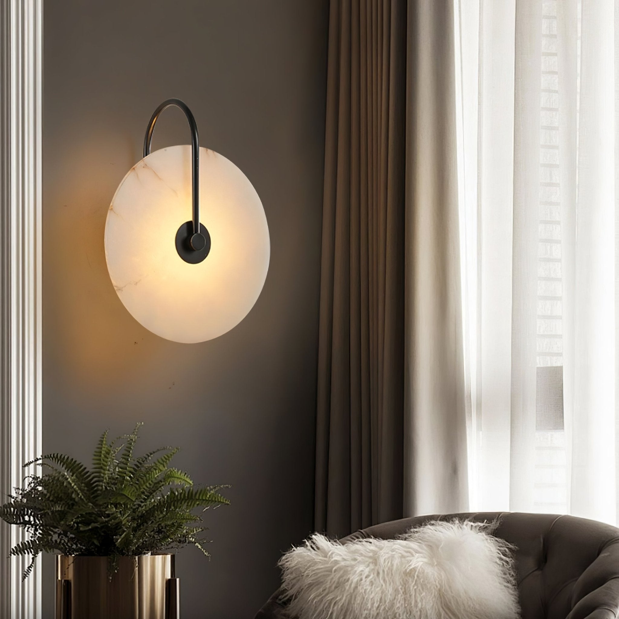 Lively Alabaster Globe Wall Light-Neutral Decor