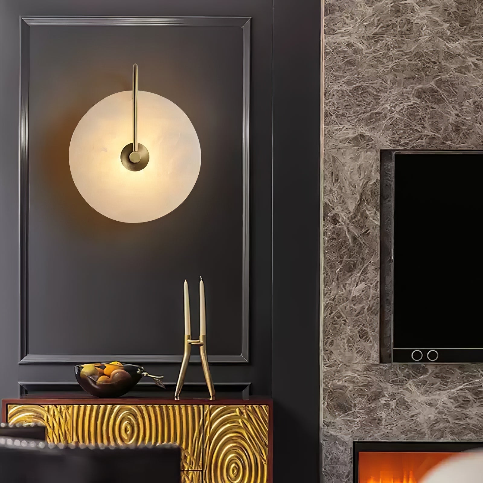 Lively Alabaster Globe Wall Light-Neutral Decor