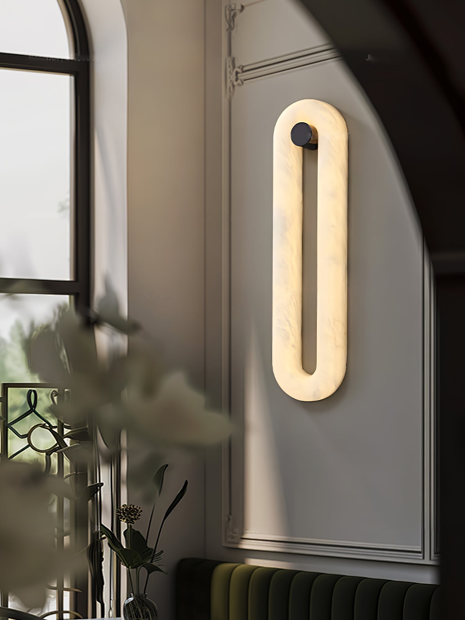 Aurea Modern Alabaster Wall Light-Neutral Decor