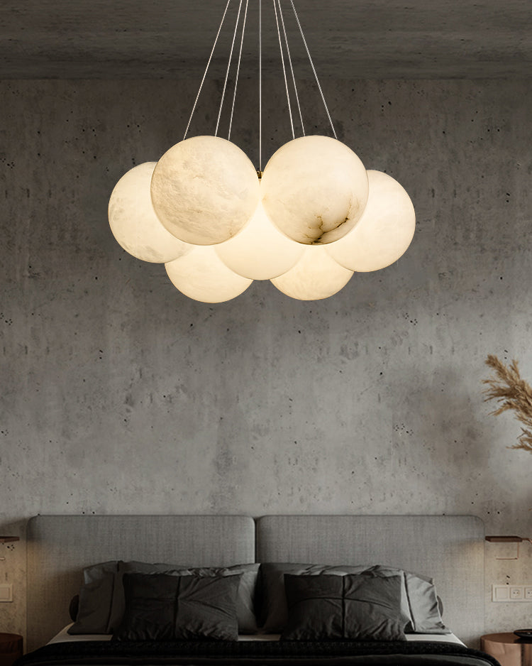 Norduvyd  Alabaster   Cluster Lunar  Chandelier