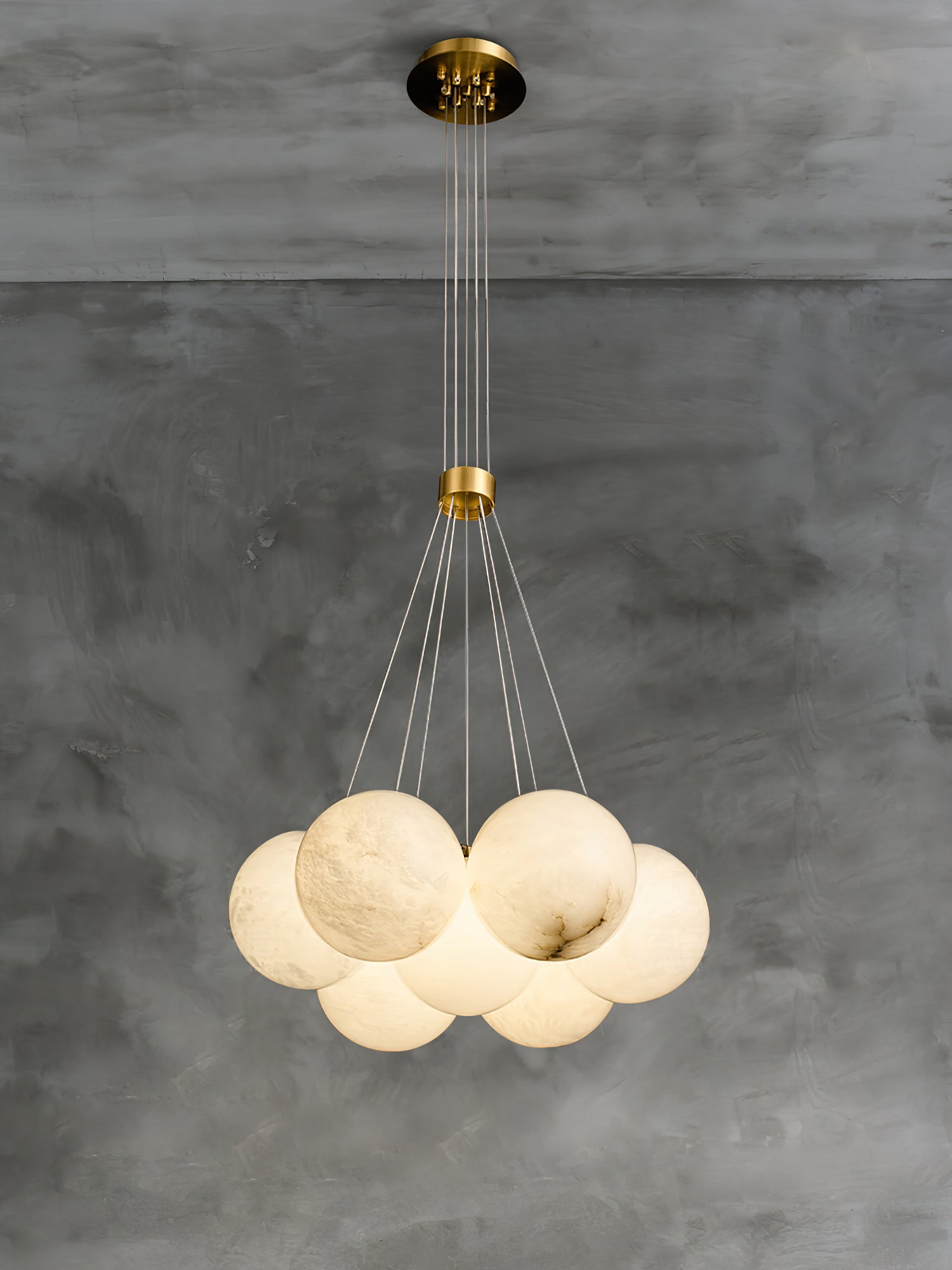 Norduvyd  Alabaster   Cluster Lunar  Chandelier