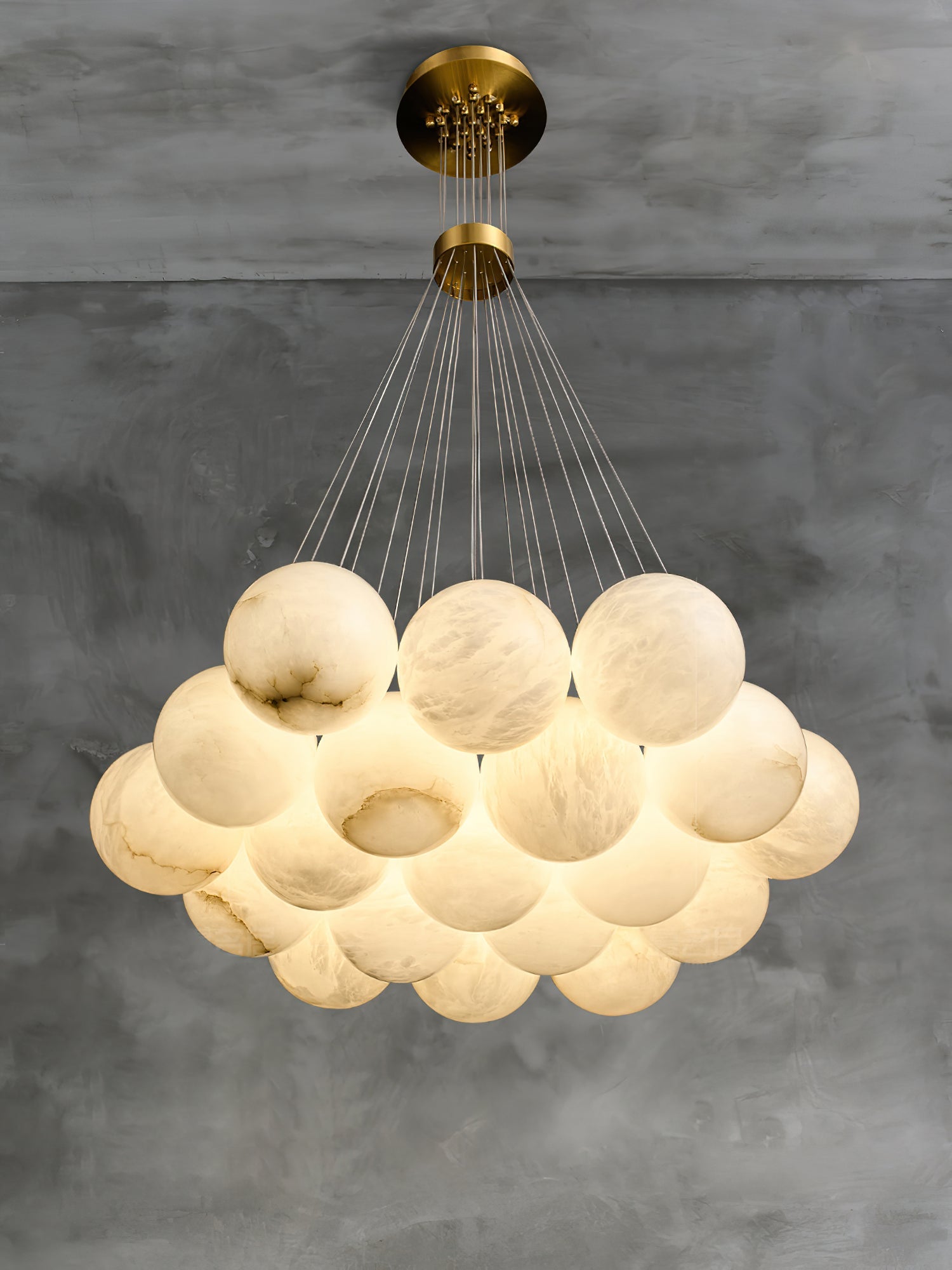 Norduvyd  Alabaster   Cluster Lunar  Chandelier