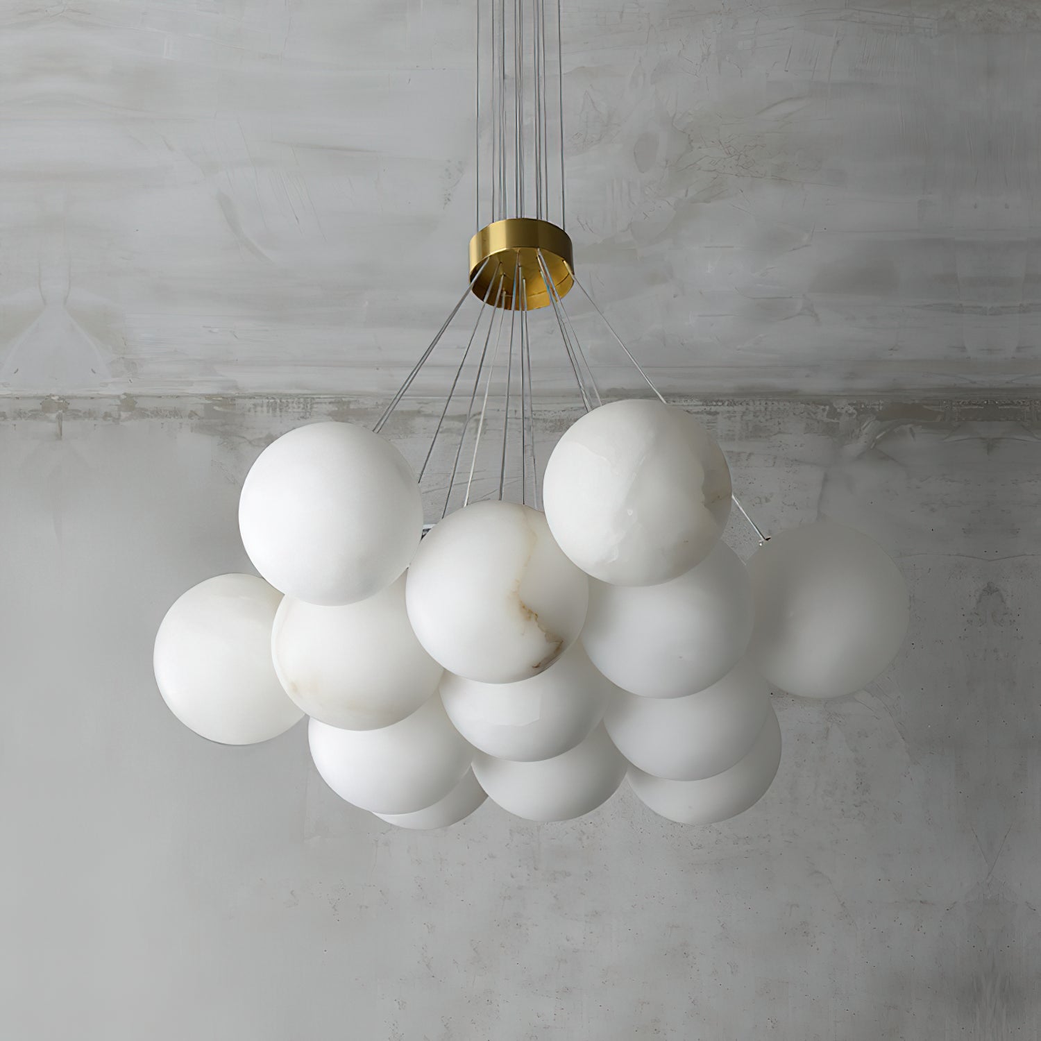 Norduvyd  Alabaster   Cluster Lunar  Chandelier