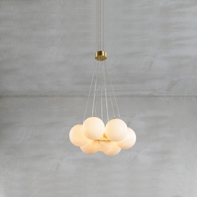 Norduvyd  Alabaster   Cluster Lunar  Chandelier