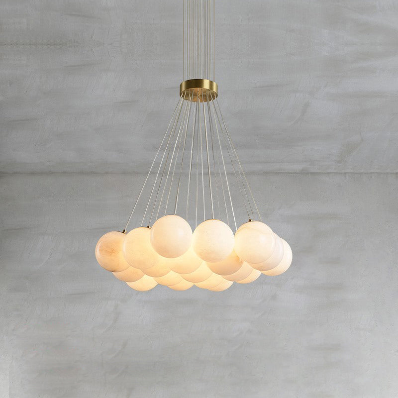 Norduvyd  Alabaster   Cluster Lunar  Chandelier