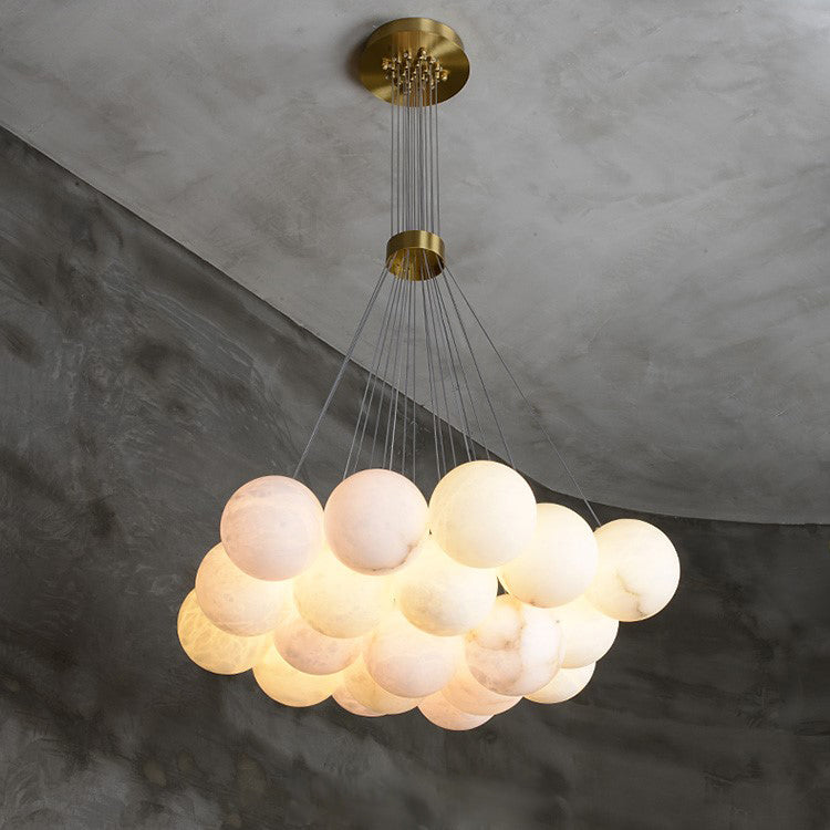 Norduvyd  Alabaster   Cluster Lunar  Chandelier