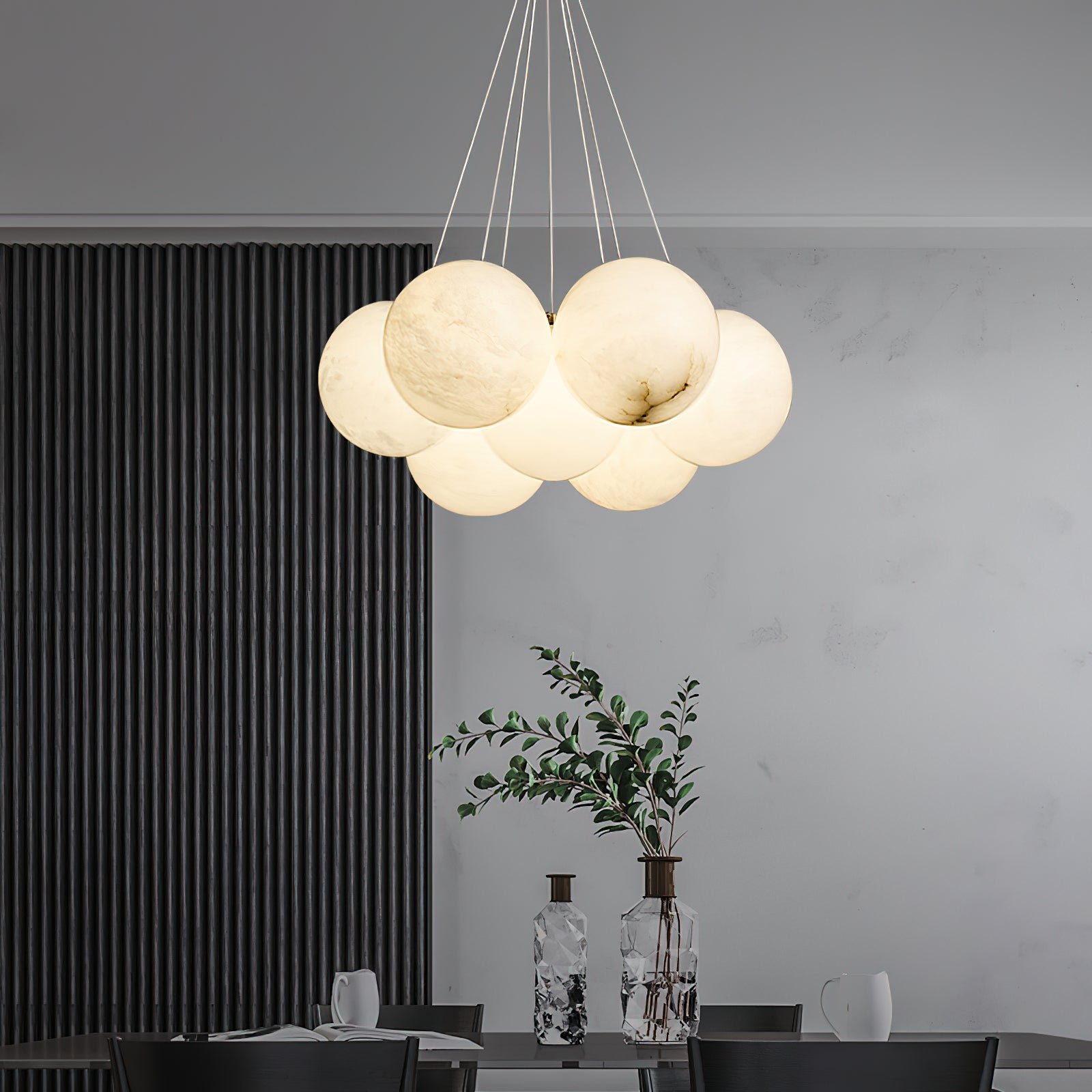 Norduvyd  Alabaster   Cluster Lunar  Chandelier