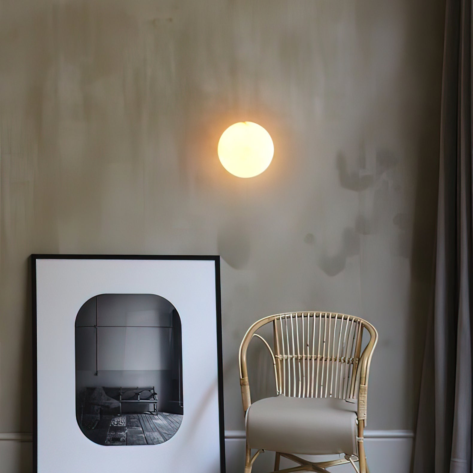 Kovae Alabaster Globe Wall Light-Neutral Decor