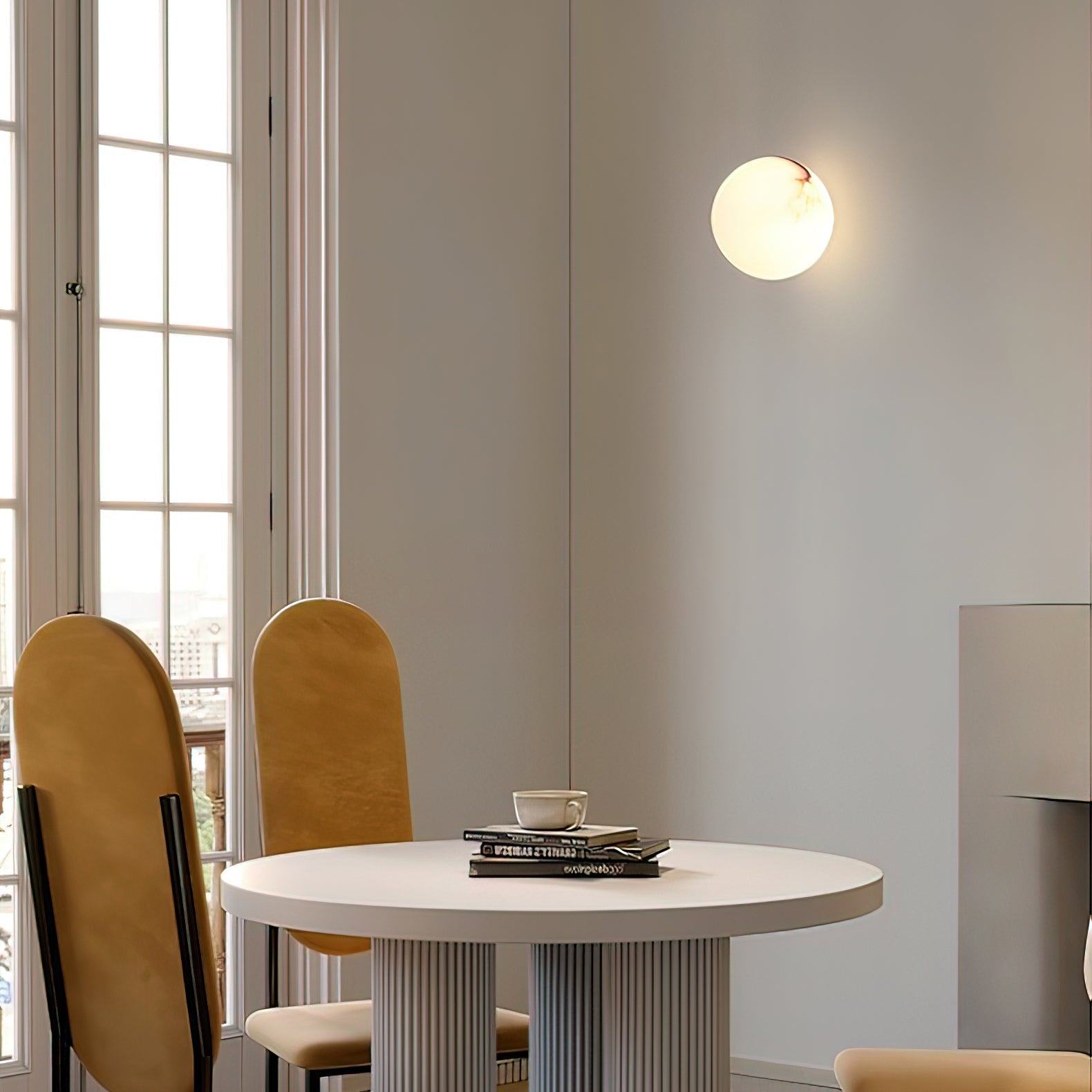 Kovae Alabaster Globe Wall Light-Neutral Decor