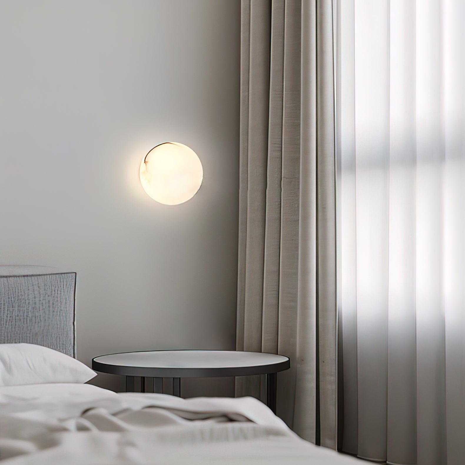 Kovae Alabaster Globe Wall Light-Neutral Decor
