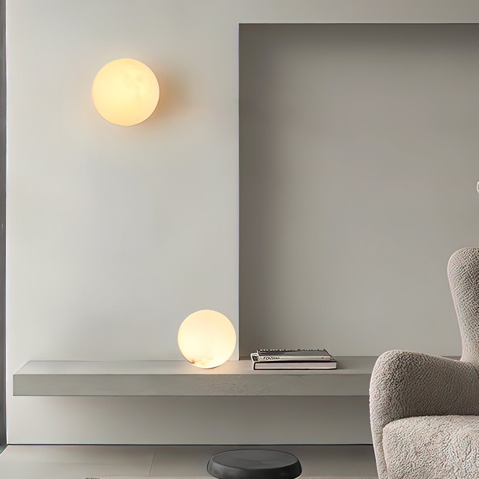 Kovae Alabaster Globe Wall Light-Neutral Decor