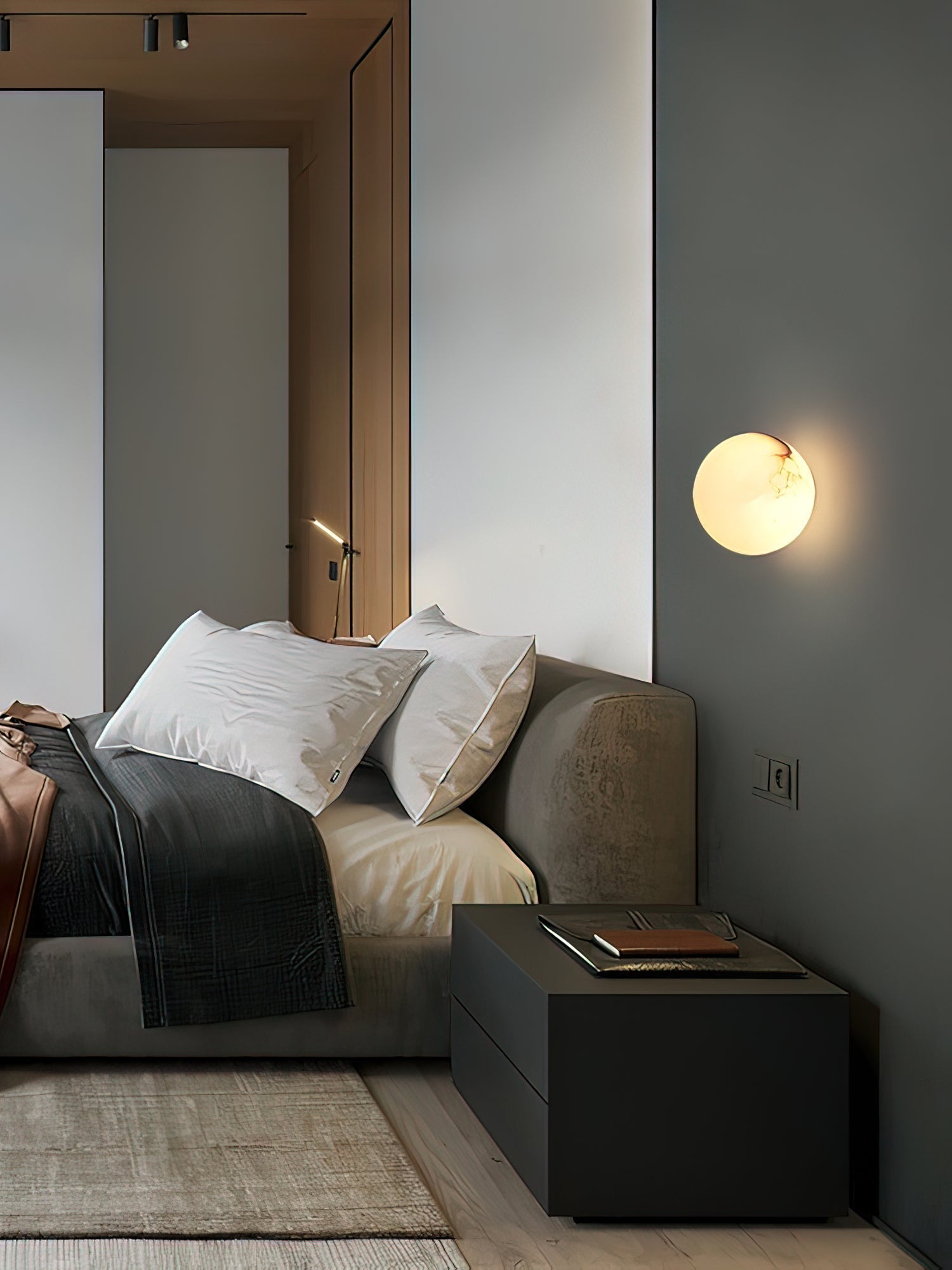 Kovae Alabaster Globe Wall Light-Neutral Decor
